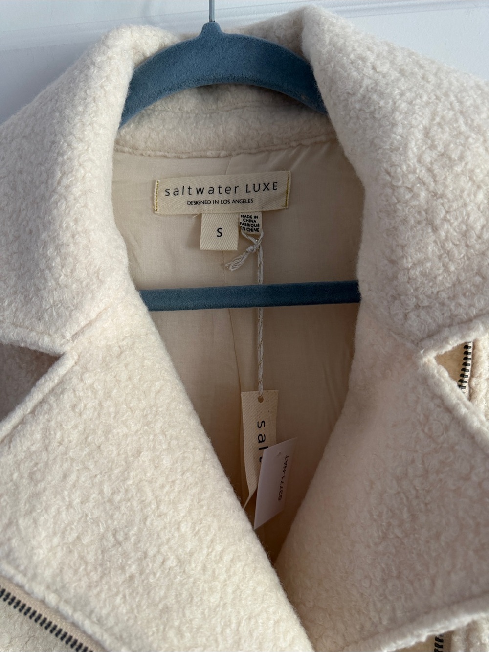 Saltwater Luxe Cream Teddy Moto Jacket - Picture 3 of 4